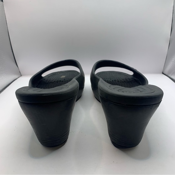 Crocs Sassari Wedge Sandals Black Size 10 Y2K - Picture 6 of 8